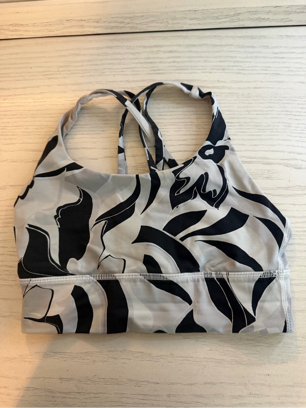 lululemon athletica Black and White Floral Sports Bra